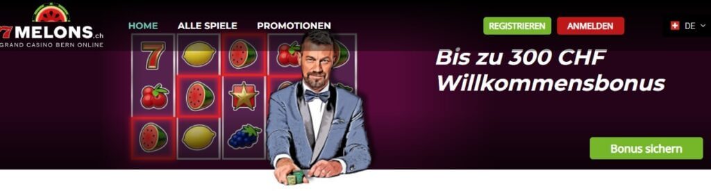 Bis zu 900 CHF ohne Umsatzfrist - das gibt es nur beim 7 Melons Willkommensbonus