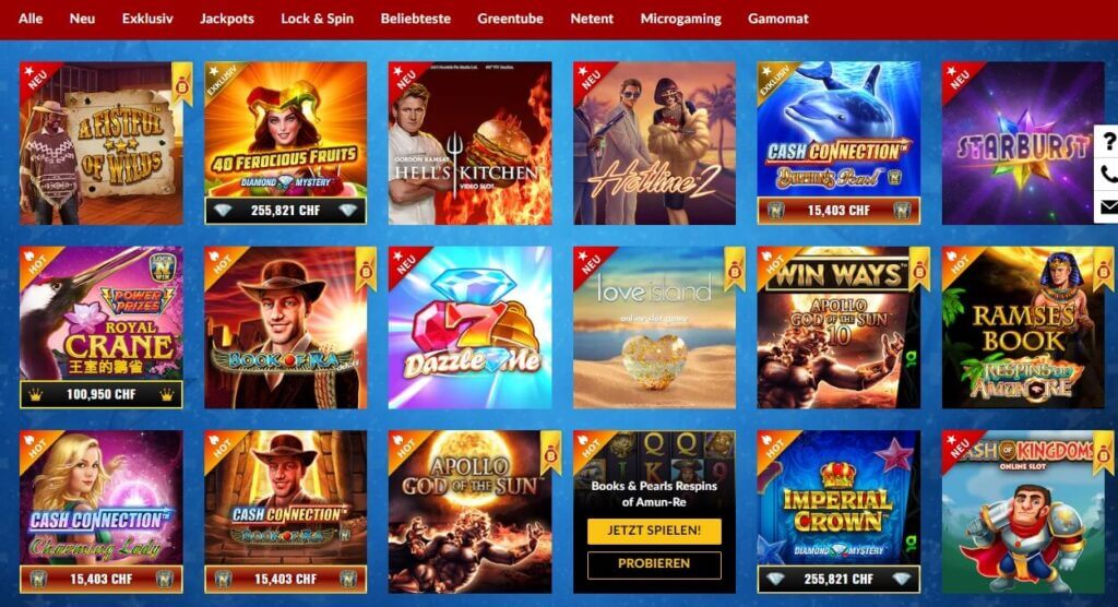 Mehr als 250 Spiele stehen Ihnen bei Starvegas.ch zur Auswahl