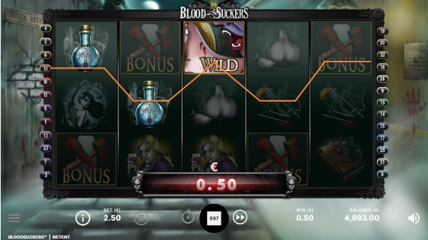 Hier verhilft ein Wild beim Blood Suckers Slot zu einem Gewinn