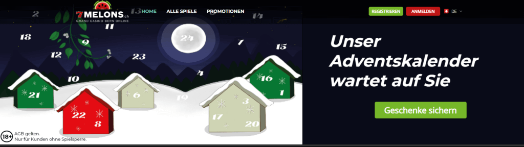 Casino-Adventskalender im 7Melons Casino