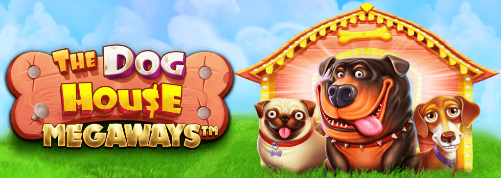 Das Logo des Online-Slots The Dog House Megaways