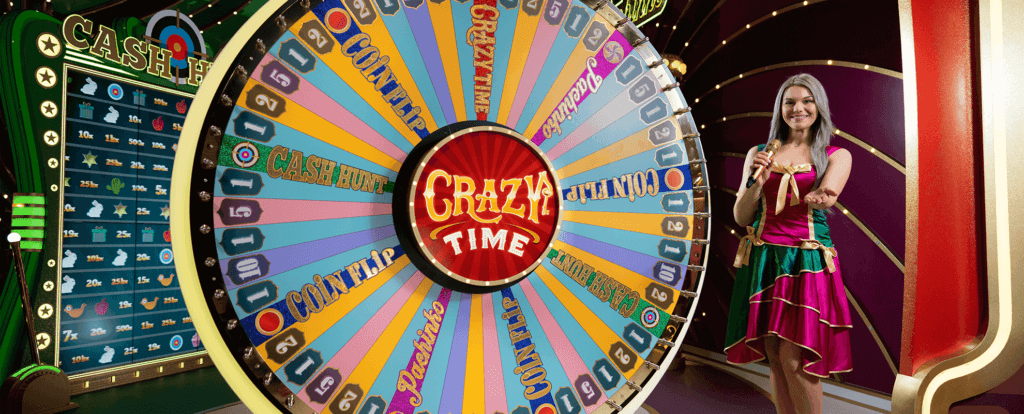 Crazy Time ist eine Live-Casino-Game-Show mit Glücksrad