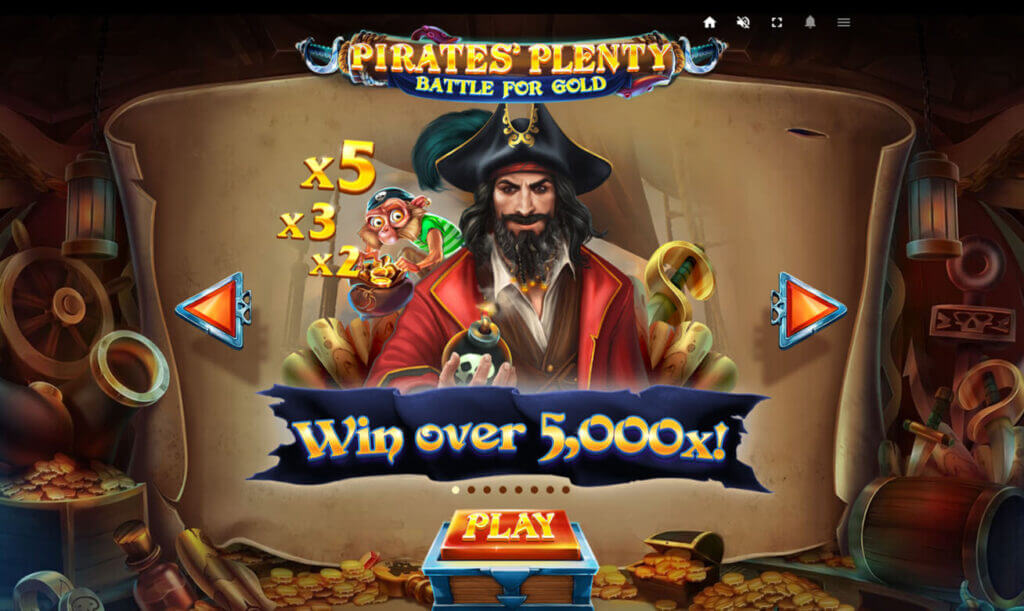 Gewinnen Sie das bis zu 5.000-fache bei  Pirates’ Plenty