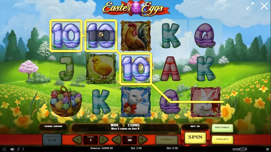 Beim Easter Eggs Spielautomaten können Sie das bis zu 6568-Fache Ihres Einsatzes gewinnen