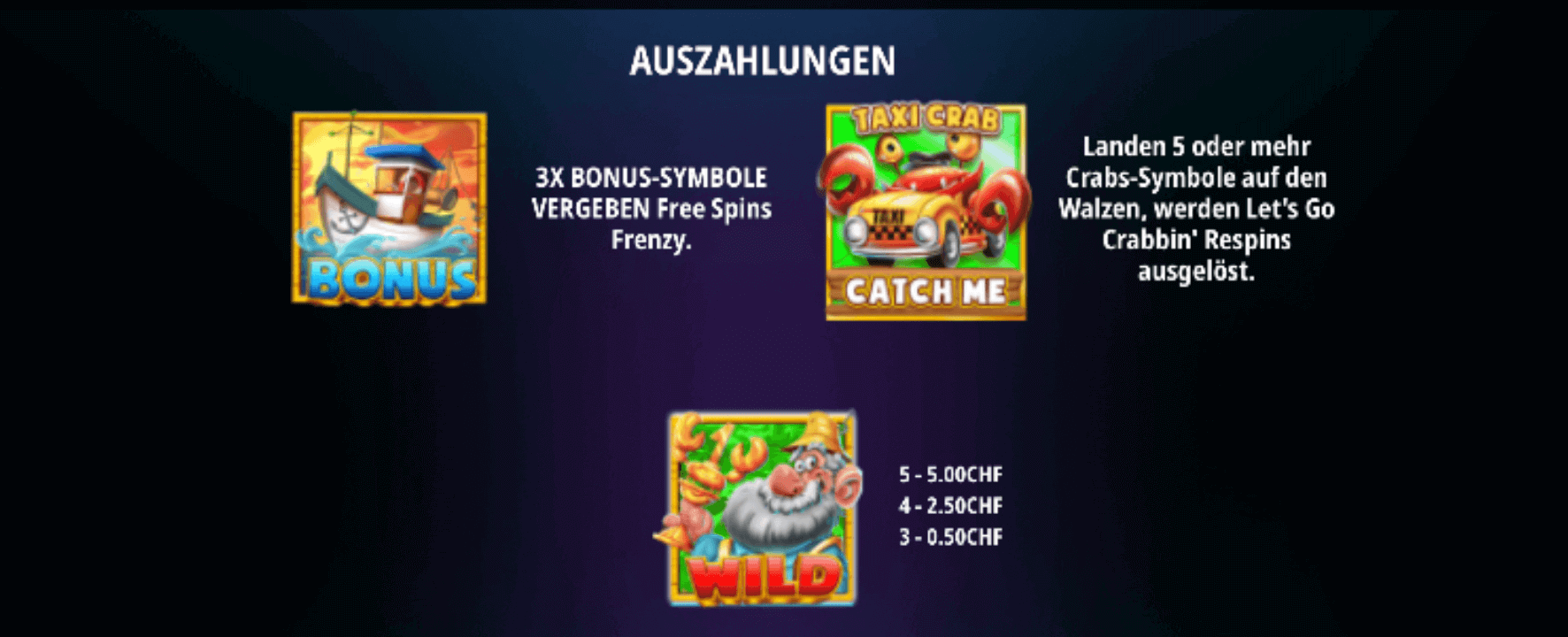 Crabbin Crazy Slot Online Auszahlungstabelle Symbole Bonus