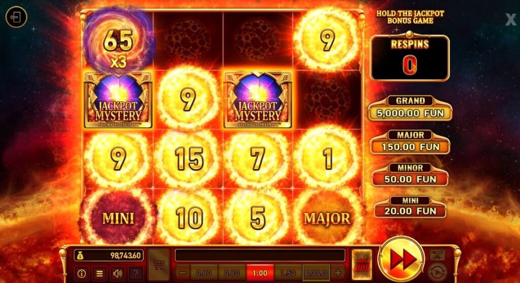 Beim Hold the Jackpot Bonus ist es möglich, den Burning Sun Höchstgewinn zu erzielen