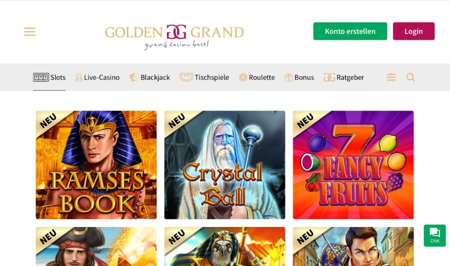 Slots im GOLDEN GRAND Online Casino